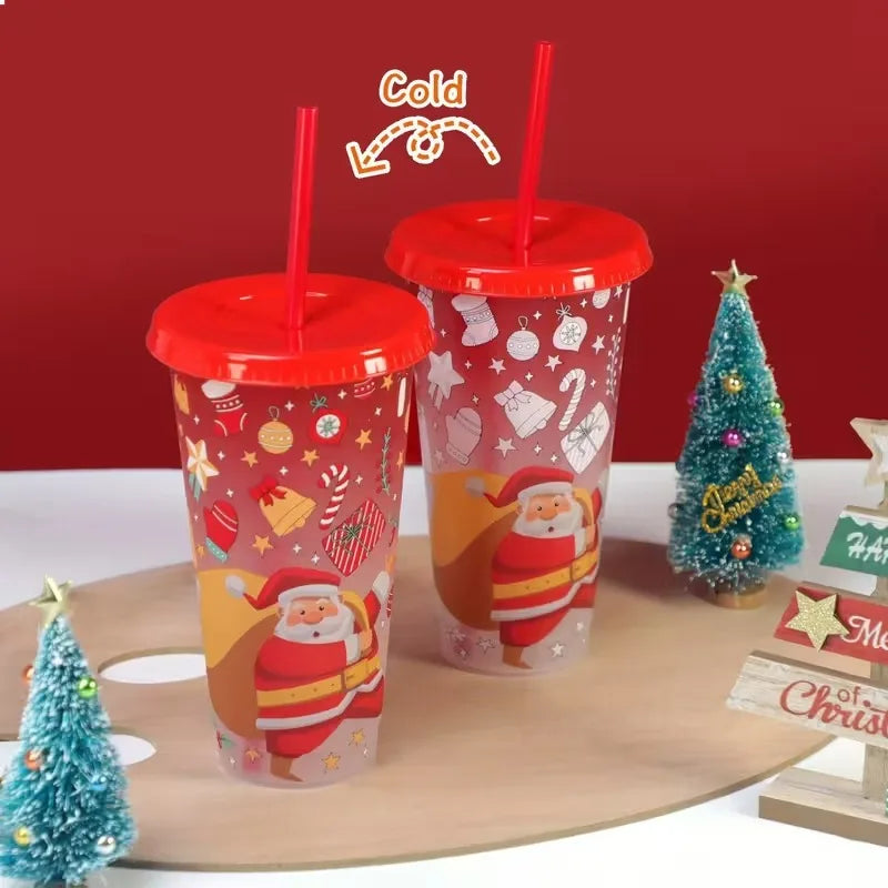 Christmas Color Changing Straw Cup | Santa Design 800ml