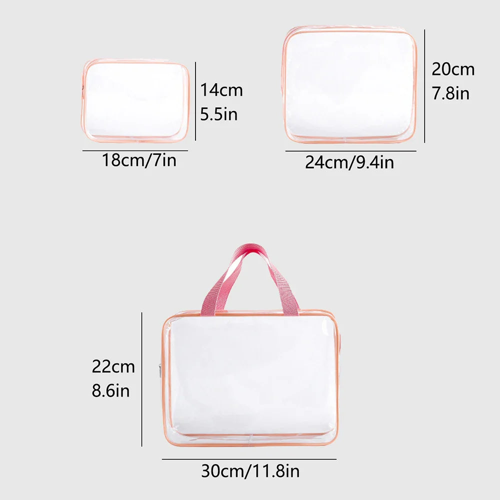 Transparent PVC Makeup Bag – Waterproof Travel Organizer