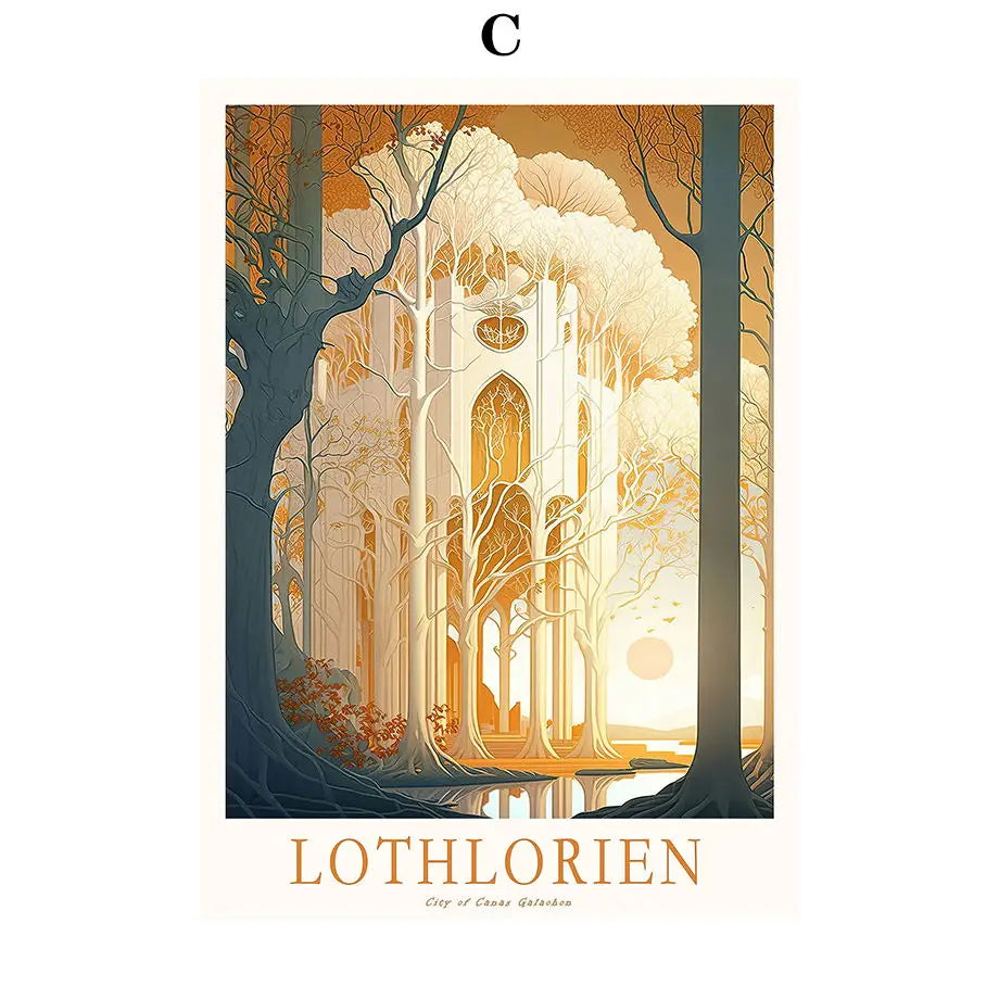 Dark Forest Tower Canvas Wall Art Poster | Nordic Home Decor Canvas Wall Art Peaceful Pleasures Health and Wellness T80421-03 50x70cm Unframed