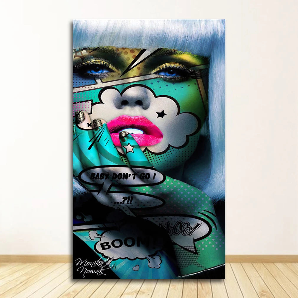 Graffiti Women Portrait Canvas Wall Art | Modern Unframed Poster Canvas Wall Art Peaceful Pleasures Health and Wellness 0612XX09 20x30cm Unframed