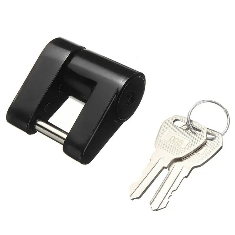 Trailer Hitch Lock Zinc Alloy Anti Theft Security Lock with 2 Keys for RV Truck Boat Trailer Connector Protector Peaceful Pleasures Health and Wellness black