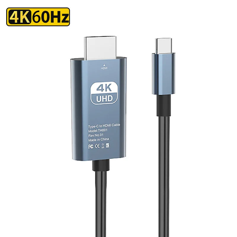 4K 30/60Hz USB C to HDMI Cable Type C Adapter HDTV Converter Cable For iPhone 15 TV Converter MacBook Air iPad Samsung laptop Peaceful Pleasures Health and Wellness 4K 60HZ 2m