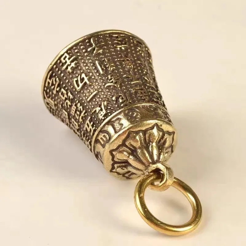 Brass Handicraft Die-casting Scripture Bell Car Button Wind Tibetan