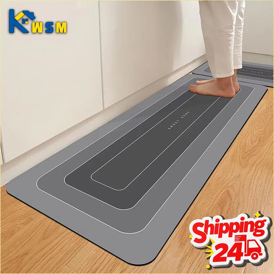 Quick-Dry Crystal Velvet Kitchen Mat – Anti-Slip & Soft Kitchen Floor Mat Oasis Select