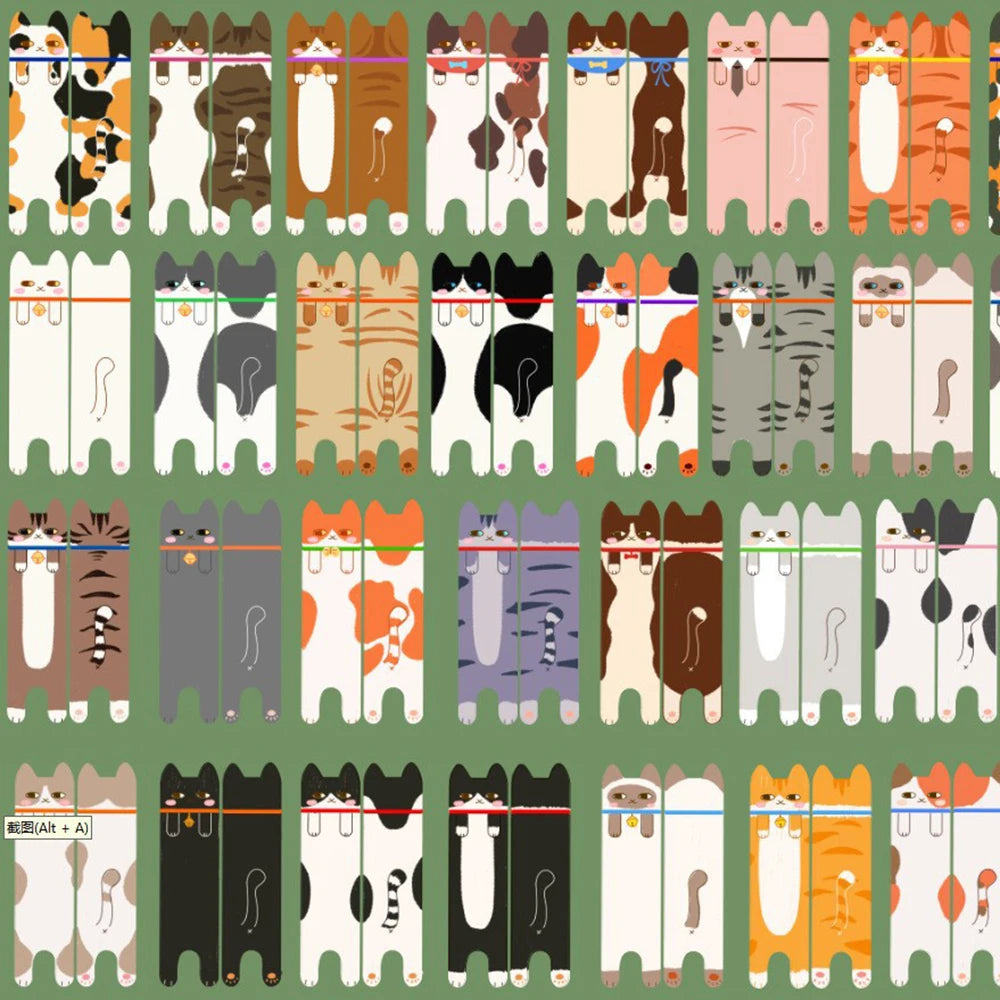 Bview Art Kawaii Cartoon Cat Bookmarks Feline Design Journaling