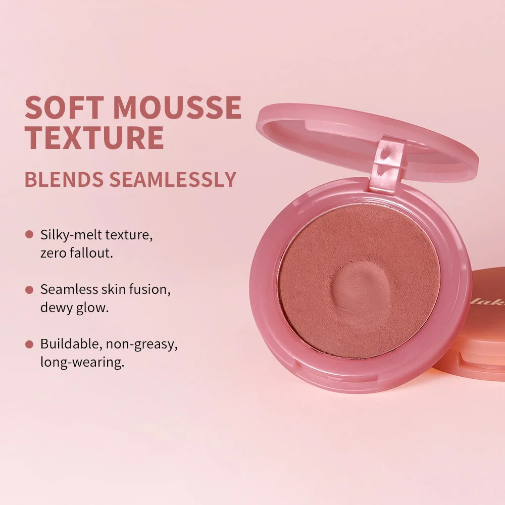 Lakerain Soft Poke Matte Blush Fresh Silky-smooth Skin Finish Long Lasting Luminosity Moisturizing Natural Matte Bouncy Blusher Peaceful Pleasures Health and Wellness