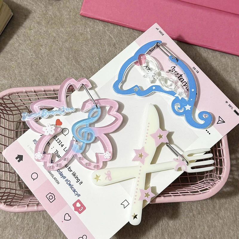 Korean Bag Charm Carabiner Clip – Acrylic Keychain Pendant