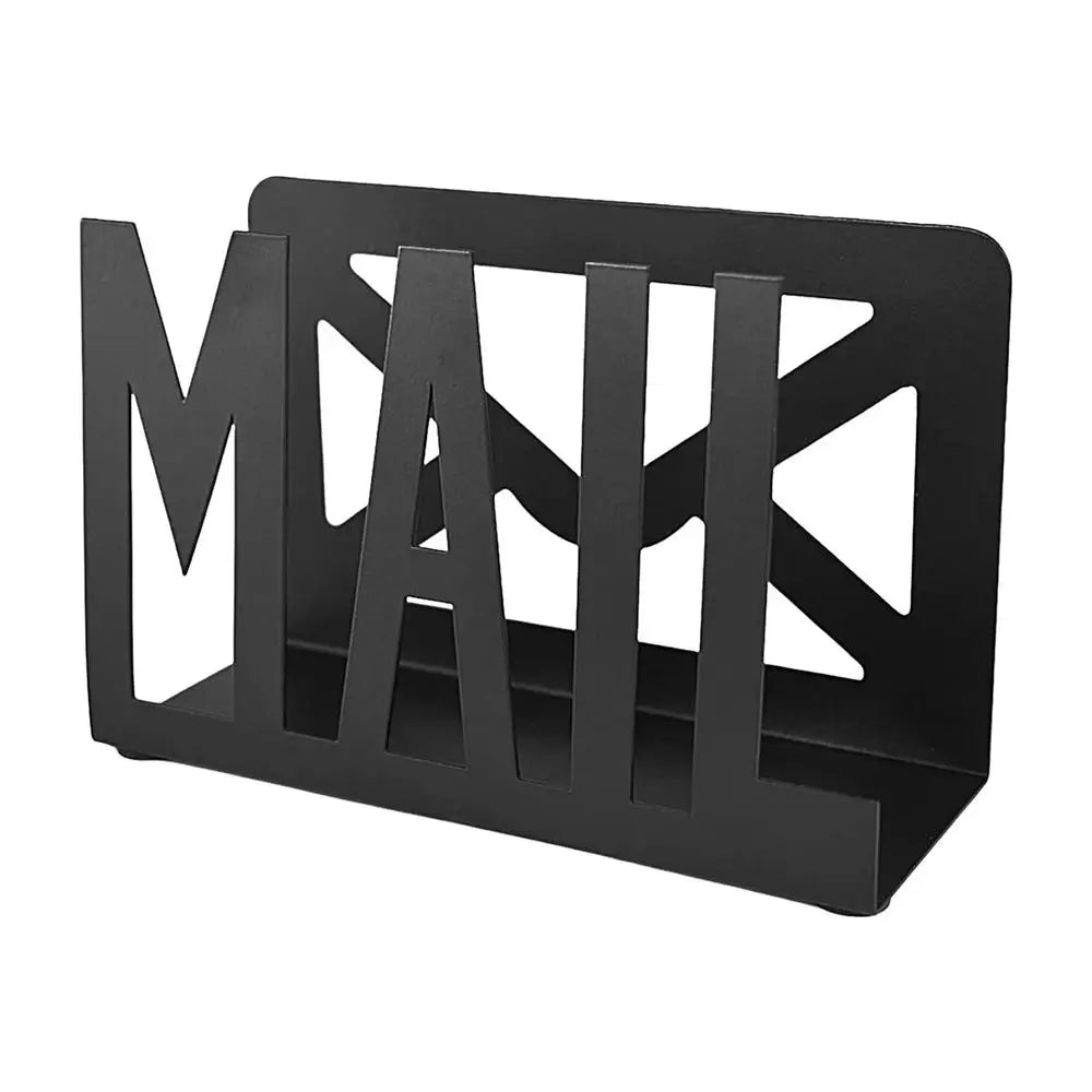 Mail Holder for Desk Countertop Mail Holder Envelope Organizer Cutout Mail Design Envelope Holder Letter Organizer Metal Letter Peaceful Pleasures Health and Wellness United States Black