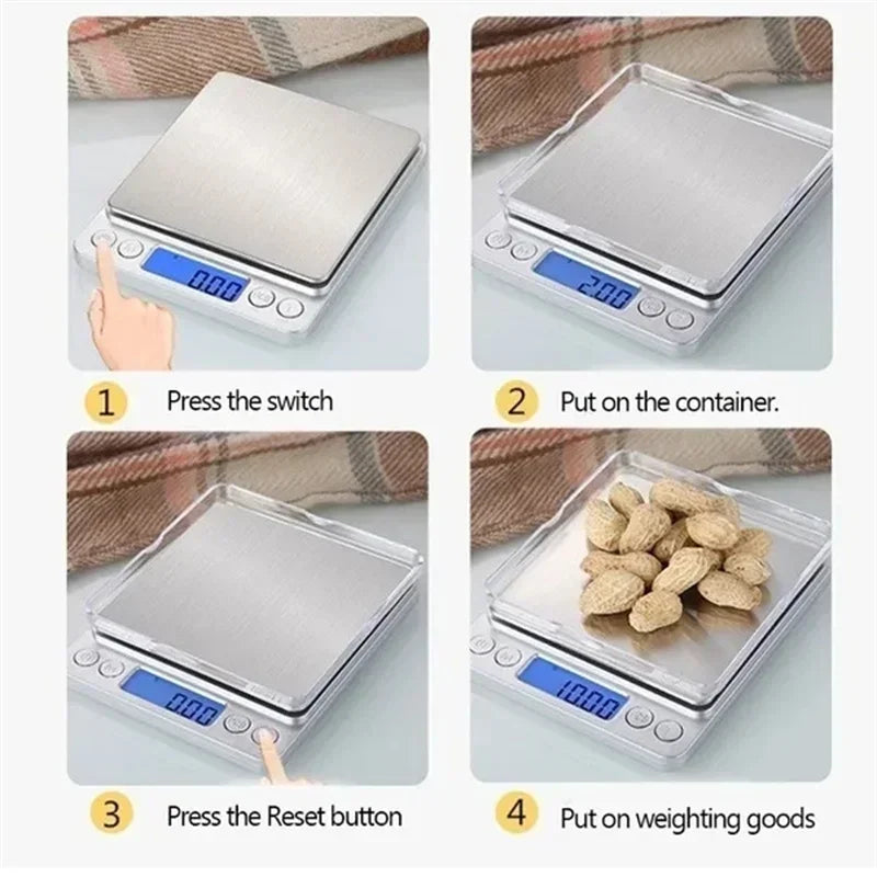 Digital Kitchen Scale Kitchen Measuring Scales Mini Pocket Precision Jewelry Electronic Balance De Cuisine Weight Gold Food Bar Peaceful Pleasures Health and Wellness