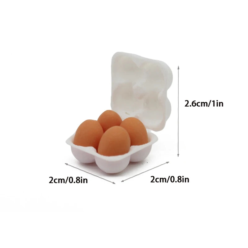 1:12 Dollhouse Miniature Egg Tray with Eggs – Kitchen Decor