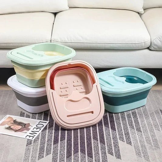 Foldable Foot Bath Tub – Portable Collapsible Basin for Travel Foot Soak Basin Peaceful Pleasures Health and Wellness