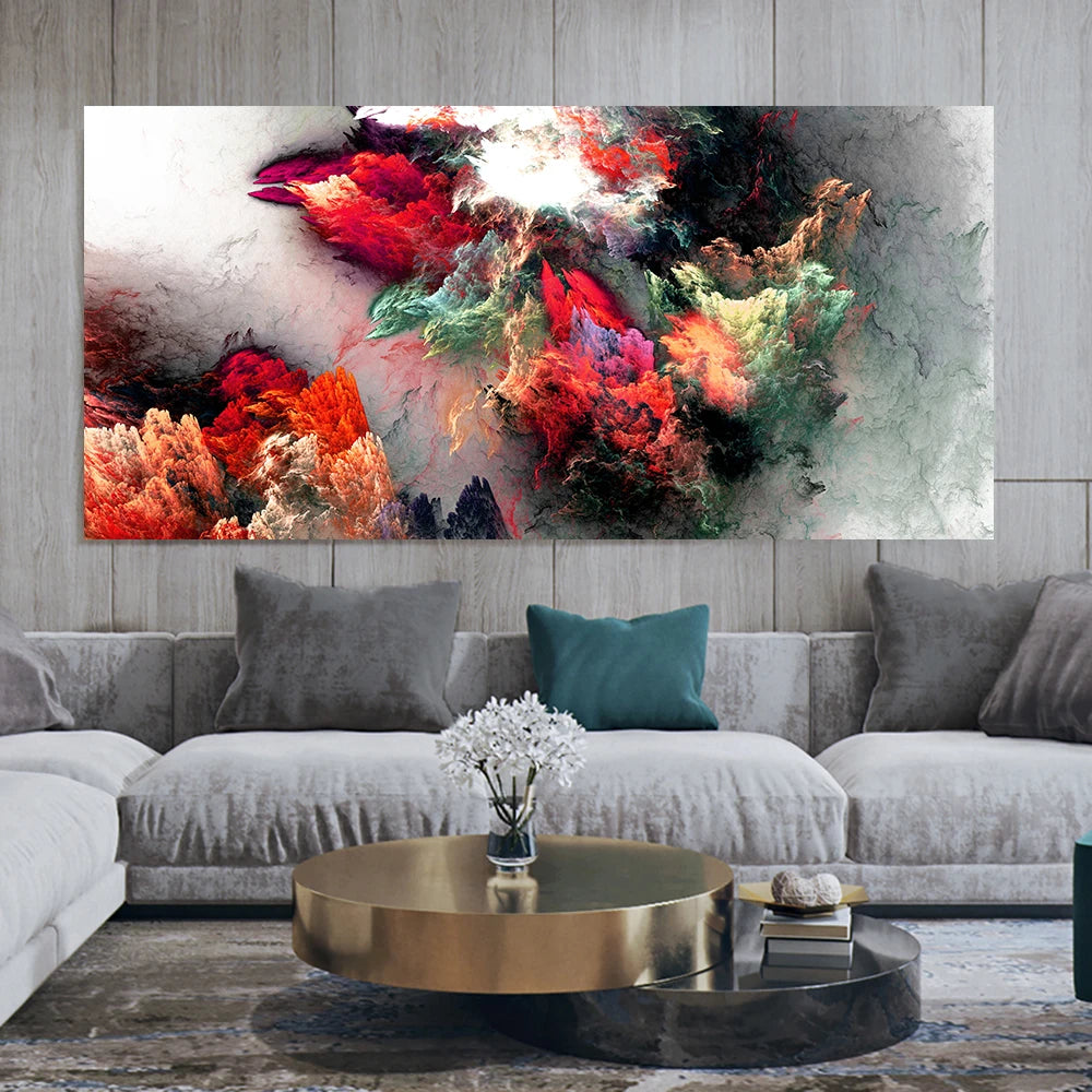 Grey Yellow Cloud Abstract Art Oil Painting Posters And Prints on Canvas Modern Art Independe Wall Picture For Living Room Decor Peaceful Pleasures Health and Wellness QP10215-J 40x80cm No Frame