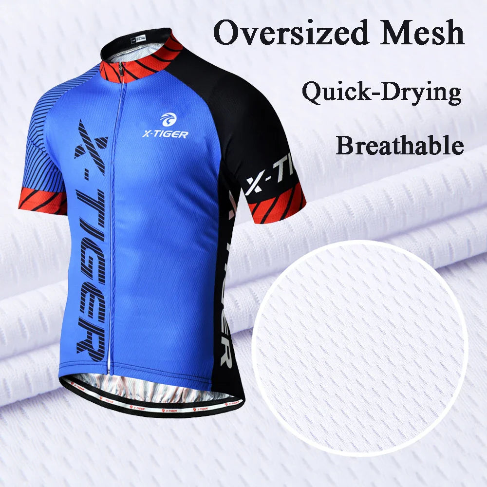 X-TIGER Men's MTB Cycling Jersey – Quick-Dry & UV Protection