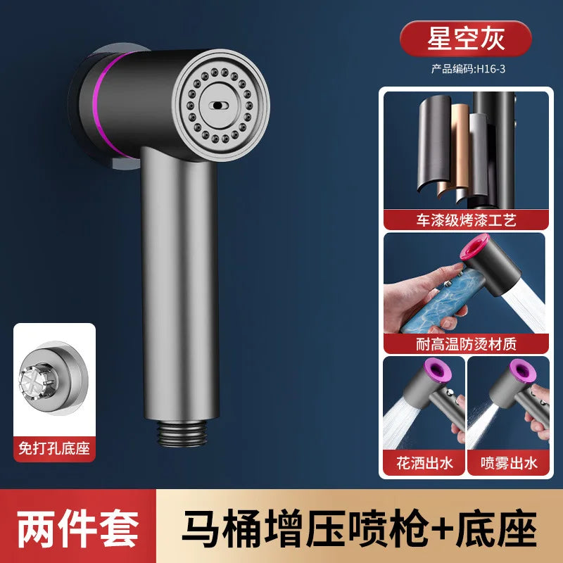 Handheld Bidet Toilet Sprayer Set with Dual Outlet Angle Valve