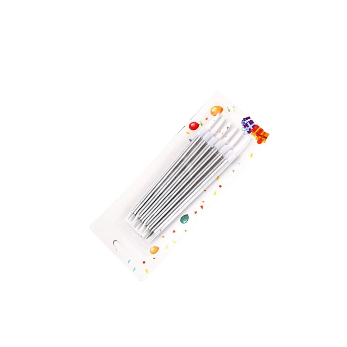 6pcs Metal Gold Silver Birthday Candles DIY Colorful Cake DecorasWedding Baby Shower Supplies Color Cake Topper Peaceful Pleasures Health and Wellness Silver