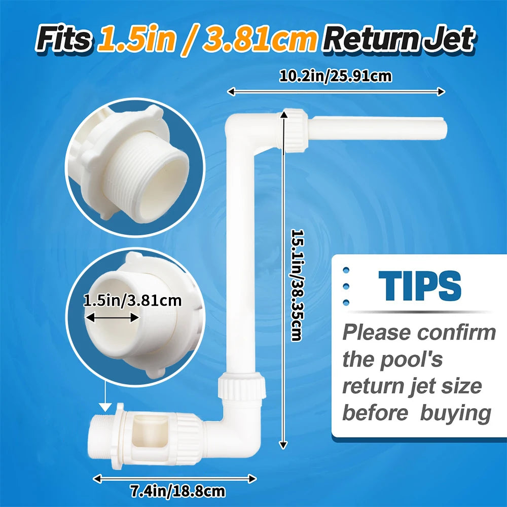 Swimming Pool Waterfall Fountain Kit PVC Feature Water Spay Pools Spa Decorations Easy Install Swimming Pool Accessories Peaceful Pleasures Health and Wellness