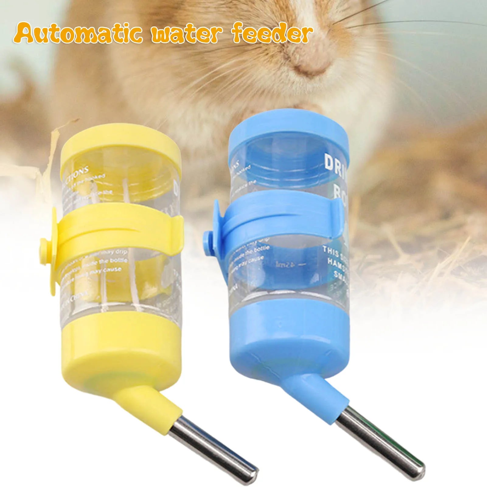 Hamster Water Bottle Plastic Dispenser Feeder Hanging Pet Drinking Bottle for Guinea Pigs/Hamsters/Bunnies/Ferrets Peaceful Pleasures Health and Wellness