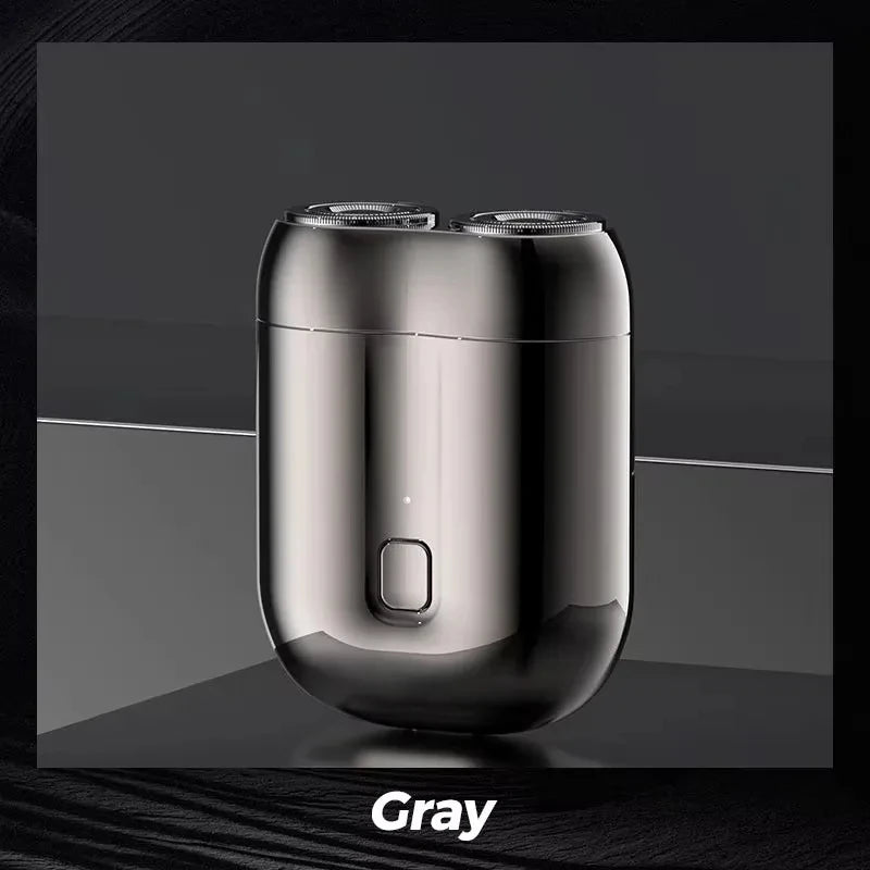 2025 Upgraded Mini Electric Shaver for Men – Magnetic Suction Dual Head, USB Rechargeable, Portable & Waterproof Peaceful Pleasures Health and Wellness Gray