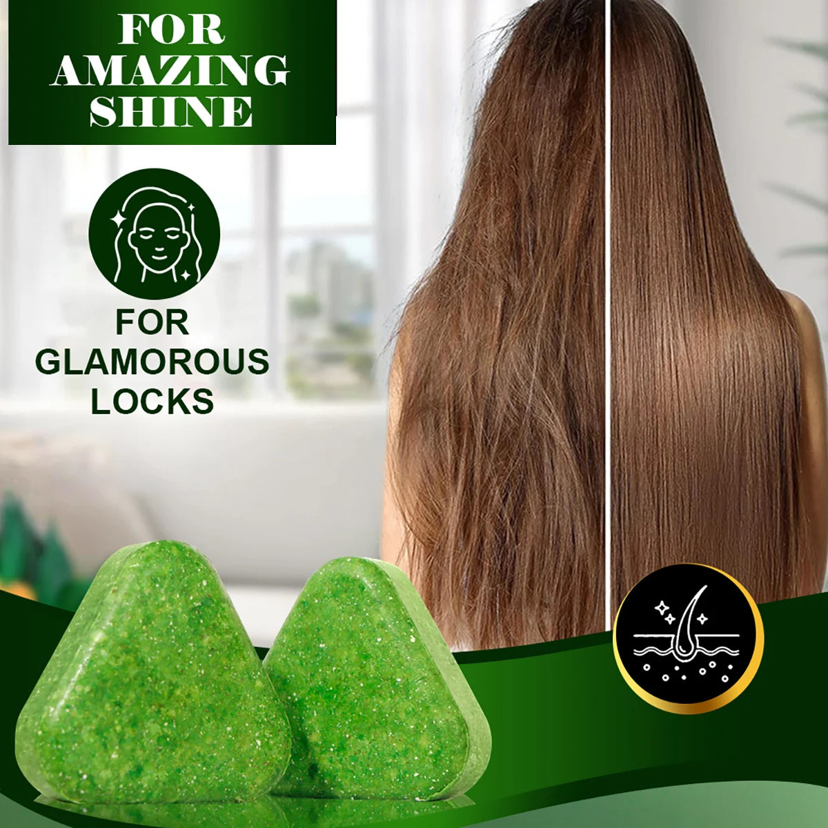AILKE Herbal Shampoo Bar – Anti-Dandruff & Hair Growth 120g