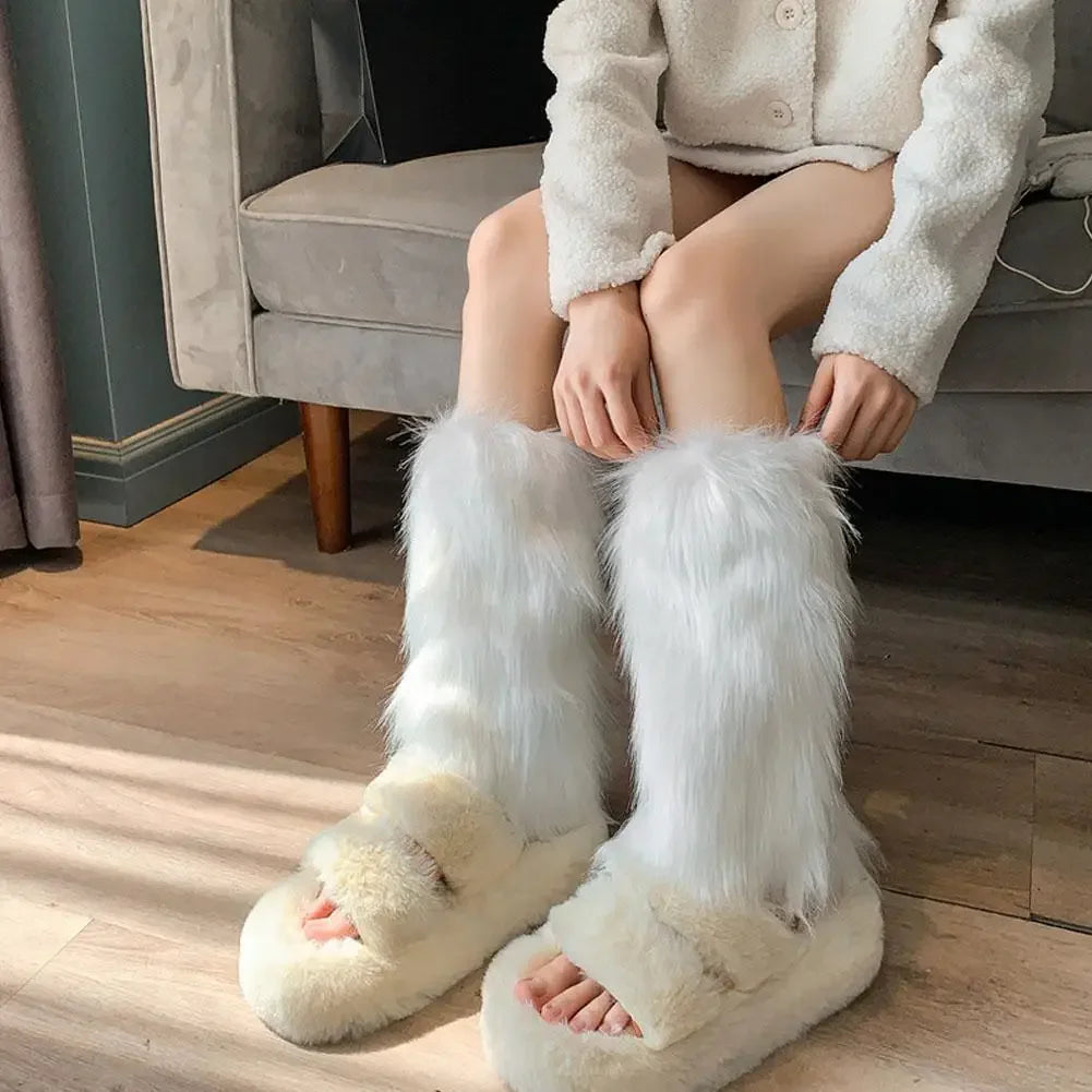 Women Faux Fur Leg Warmers Women Fall Leggings Jk Boots Stocking Girls Lolita Punk Boot Cover Harajuku Fur Foot Warming Cover Peaceful Pleasures Health and Wellness