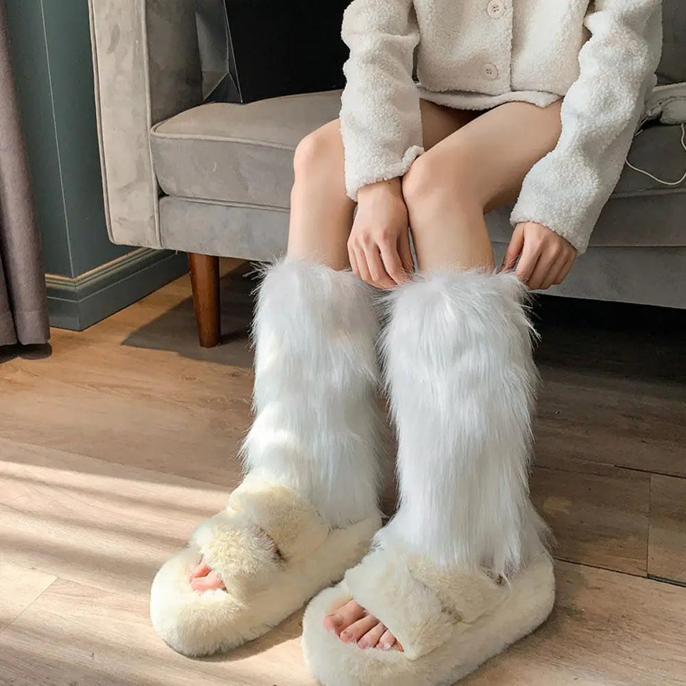 Women's Faux Fur Leg Warmers – Lolita Harajuku Boot Covers