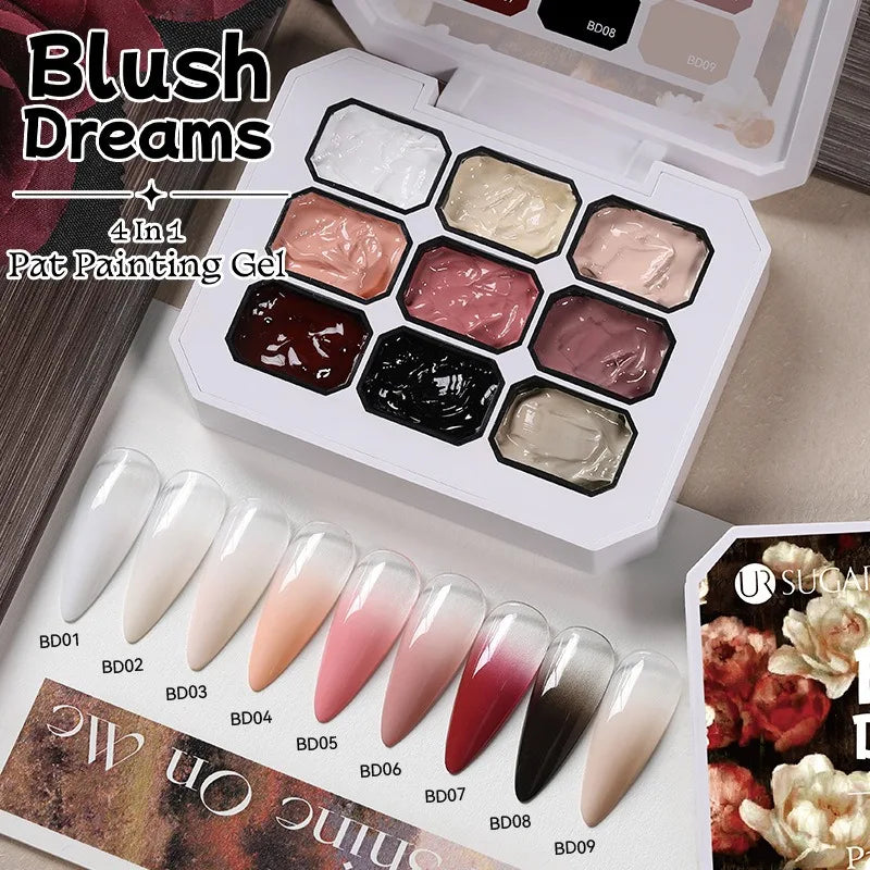 4-in-1 16 Color Nail Art Gel | Gradient Ombre Blush Polish