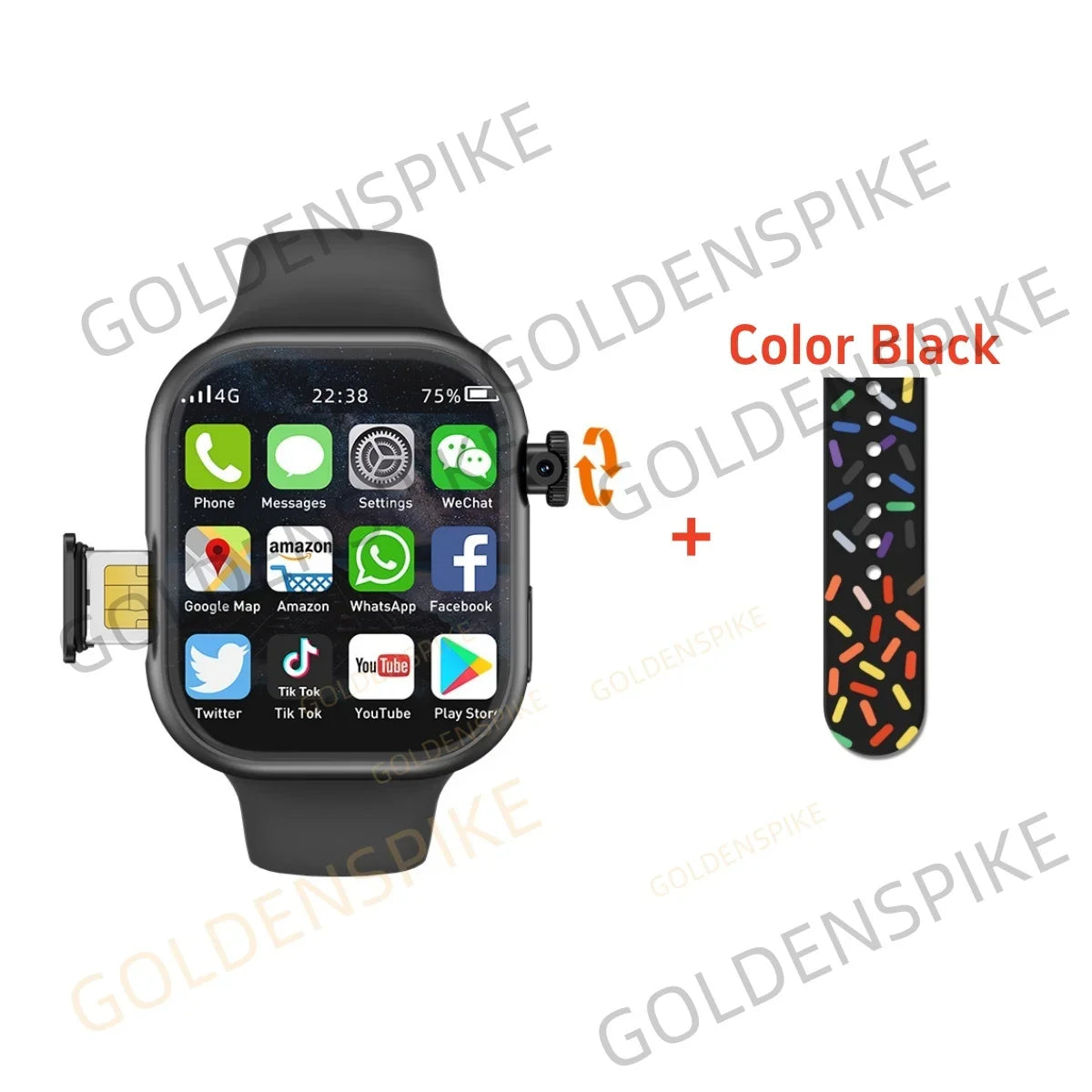 GOLDENSPIKE VP19 S10 Smartwatch 2.29" AMOLED 4G SIM GPS NFC