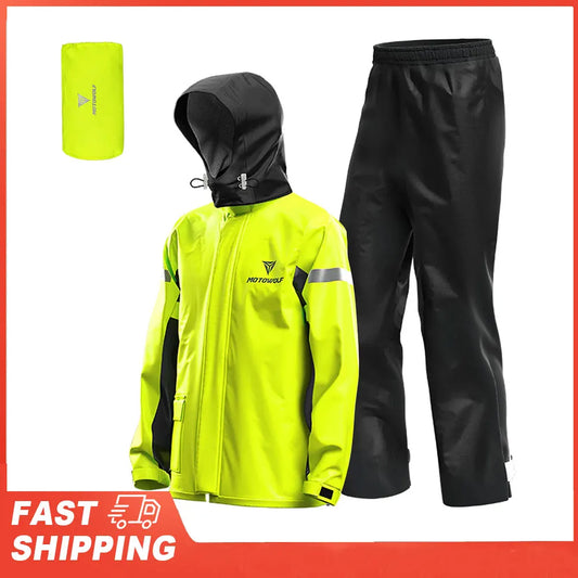 Waterproof Rain Jacket Pants Gear Men Motorcycle Suit Outdoor Peaceful Pleasures Health and Wellness