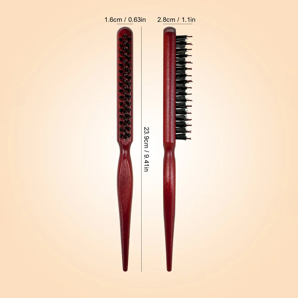 2-Piece Wooden Boar Bristle Hair Brush Set – All Hair Types