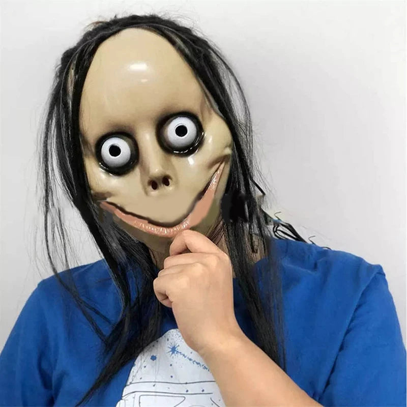 MoMo Ghost Halloween Mask – Long Hair Female Horror Mask