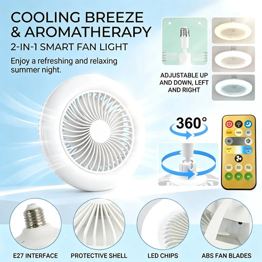 Modern Indoor 30W Ceiling Fan Lamp 360°Rotating with Remote Control E27 Living Room Bedroom Lighting LED Decorative Lights 2in1 Peaceful Pleasures Health and Wellness