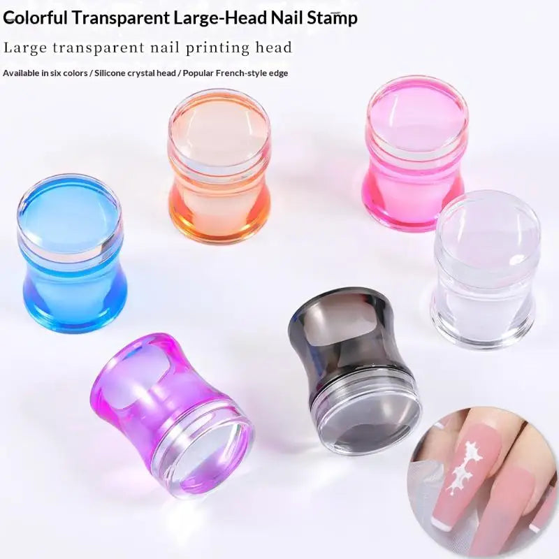 Nail Art Stamper Clear Jelly Silicone Head Manicure Scraper Nail Stamp Scraper Stamping Polish Print DIY Manicure Tool Peaceful Pleasures Health and Wellness
