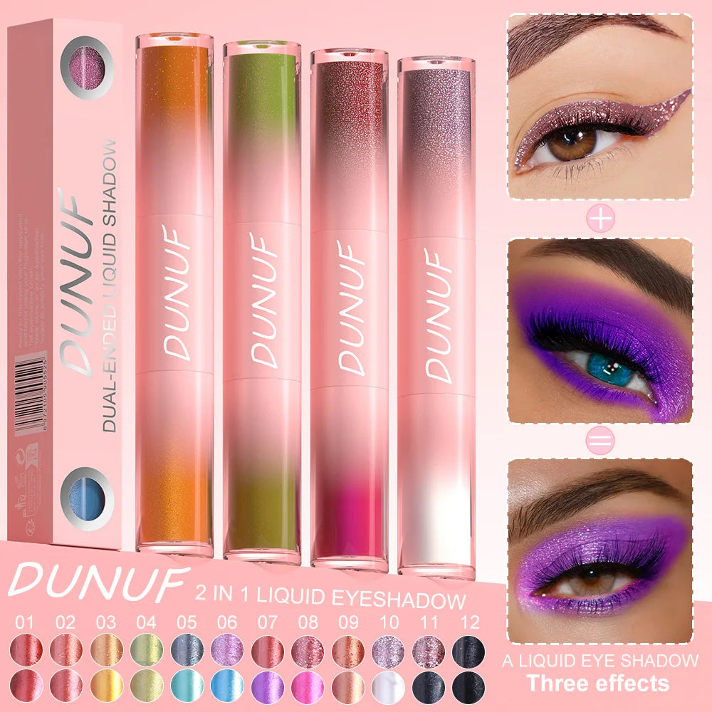 Dual-Ended Liquid Eyeshadow - Long-Lasting, Shimmer Finishes In Red, Blue, Purple, Bronze - Ideal For Holiday And Stage Makeup Peaceful Pleasures Health and Wellness