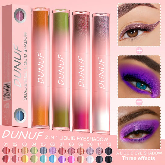 Dual-Ended Liquid Eyeshadow - Long-Lasting, Shimmer Finishes In Red, Blue, Purple, Bronze - Ideal For Holiday And Stage Makeup Peaceful Pleasures Health and Wellness