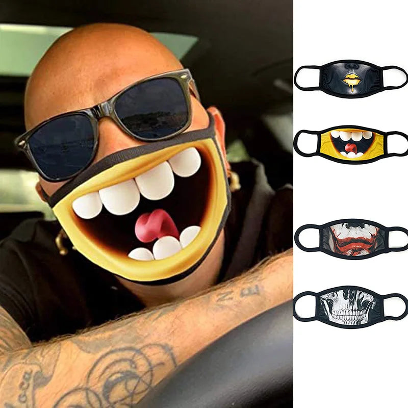 Funny Facial Expression Washable Reusable Face Mask