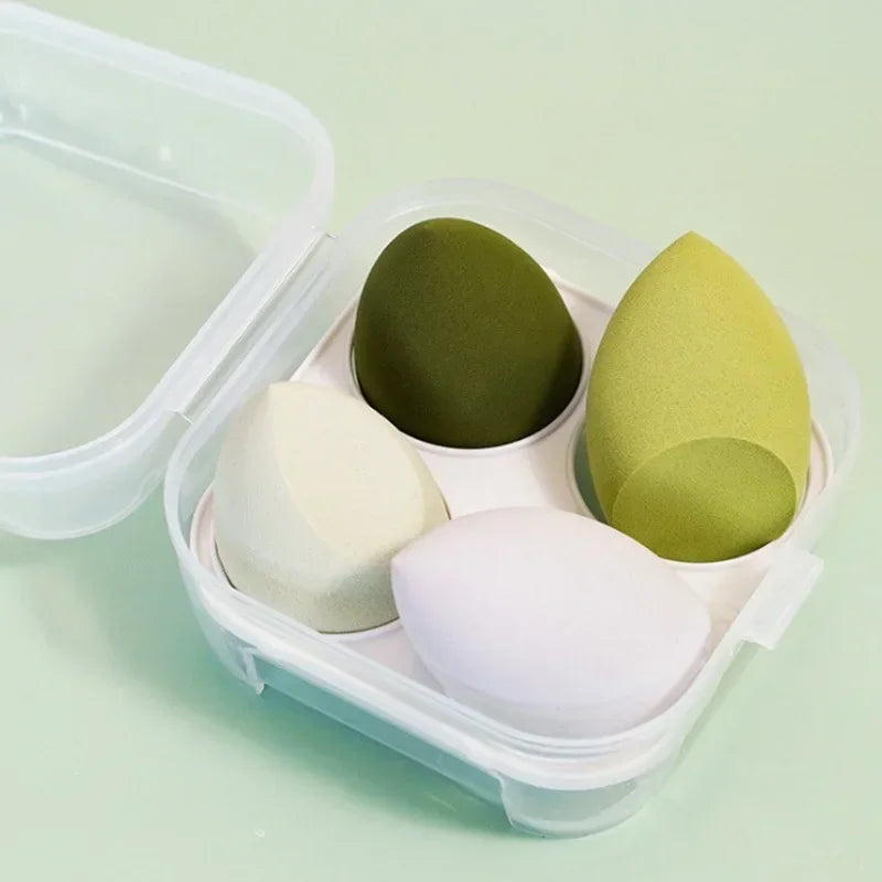 4-Piece Beveled Makeup Sponge Set | Foundation Blending Puffs