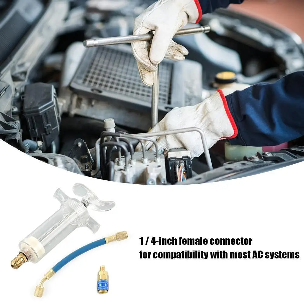 A/C Oil & Dye Injector 1oz with R134a Low Side Quick Coupler Peaceful Pleasures Health and Wellness