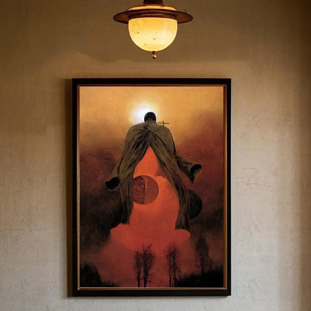 Famous Surrealism Artworks By Zdzislaw Beksinski Poster HD Art Prints for Home Living Room Bedroom Bar Aesthetic Wall Decor Peaceful Pleasures Health and Wellness