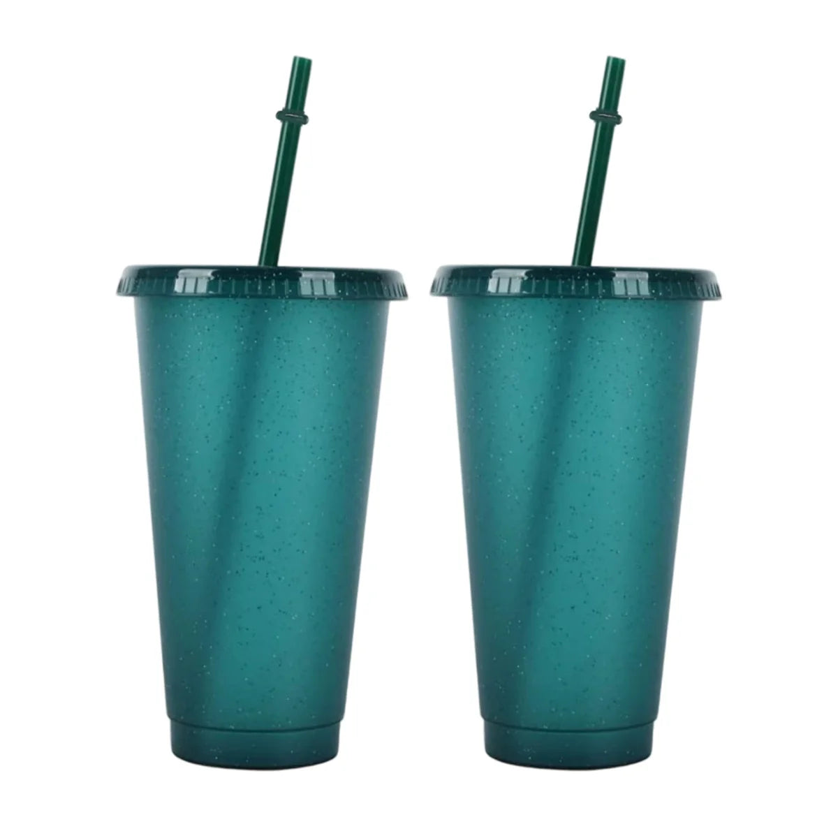 2/4Pcs Reusable Plastic Cup, 710ml Drinkware Tumblers, Coloured Acrylic Cups Tumblers with Lids and Straws, Plastic Bulk Cup Peaceful Pleasures Health and Wellness 2pcs green