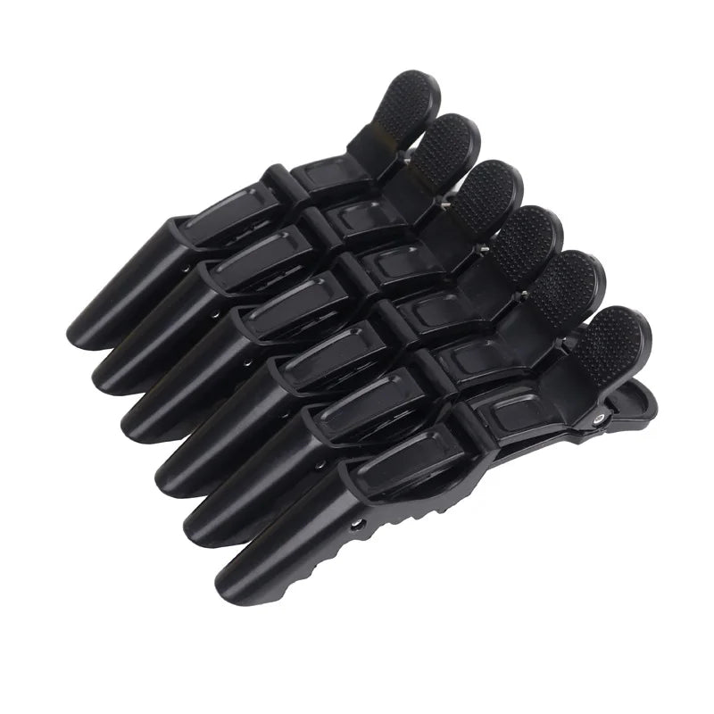 6pcs/Lot Black Plastic Alligator Clip Beauty Hairdressing Clamps Claw Section Alligator Hairpin Barber Styling Hairpin Supplies Peaceful Pleasures Health and Wellness black