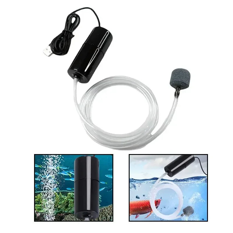 USB Mini Aquarium Air Pump – Silent Aerator for Small Fish Tanks