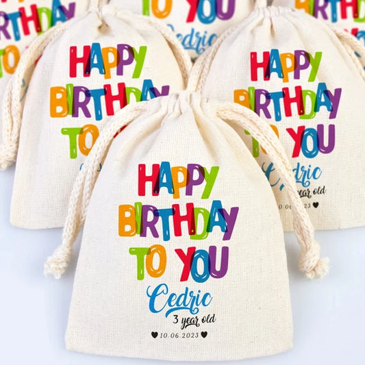 5pcs Personalized Birthday Drawstring Gift Bag Custom Baby Boy Girl 1st 2nd 3rd 4th Birthday Party decorate Favor Bag Funny Gift Peaceful Pleasures Health and Wellness