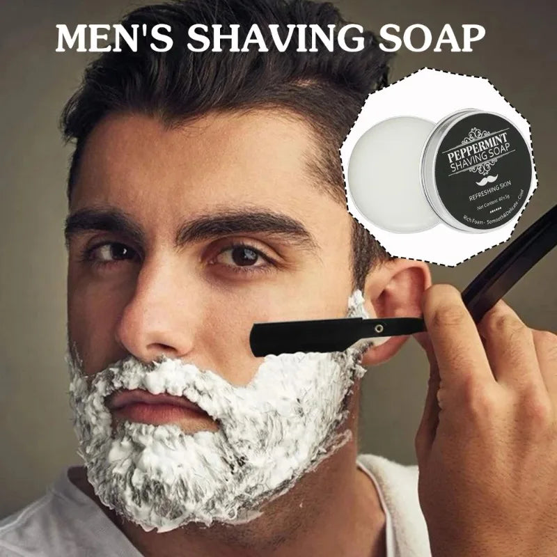 2026 Hot Sale！60g Mint Shaving Cream for A Comfortable Shave Nourishes and Protects Skin Shaving Soap Keep Face Freshness Peaceful Pleasures Health and Wellness