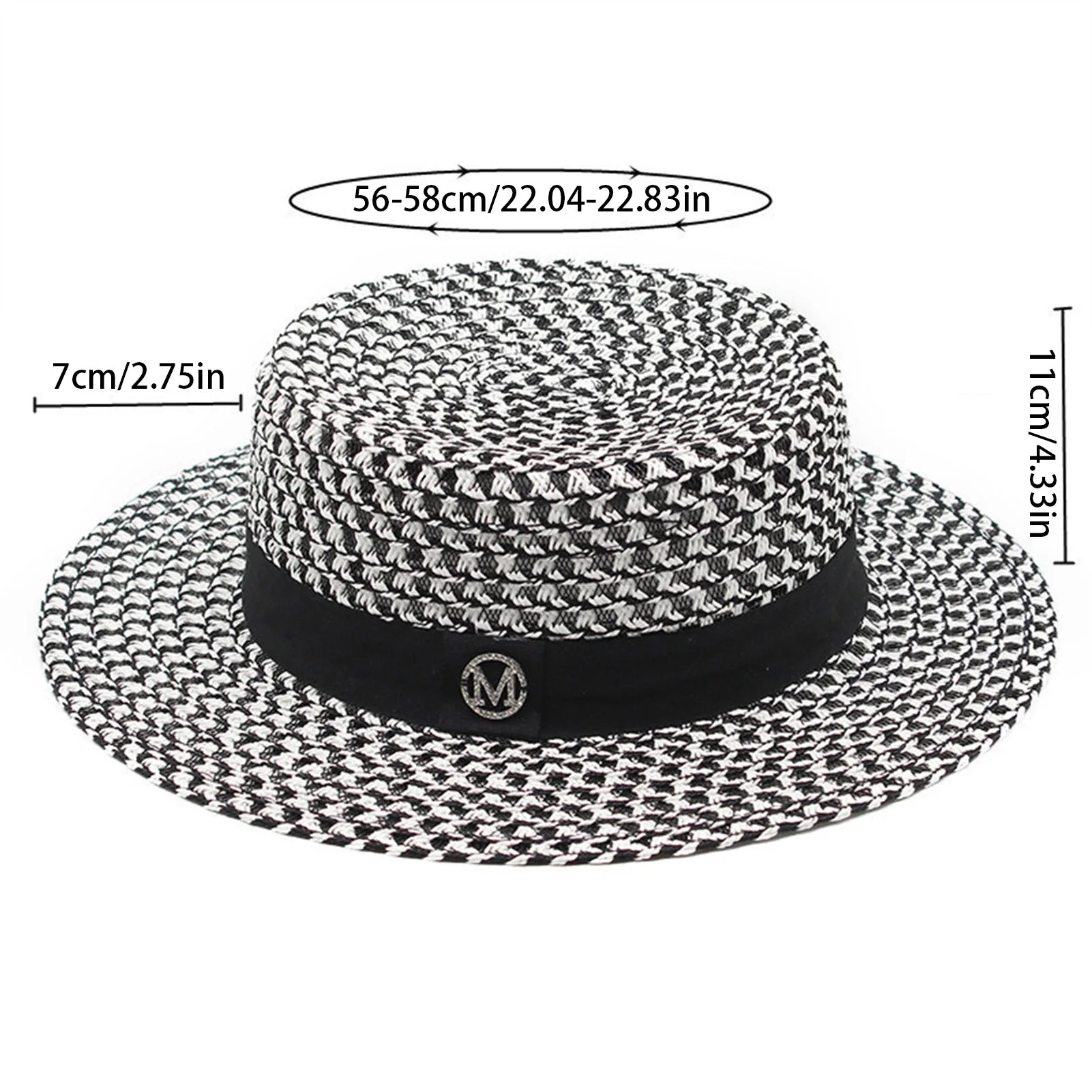 Women's Summer Straw Sun Hat French Style Knitted Straw Hats Sun Shade Hat Perfect Gift for Birthday Holiday Peaceful Pleasures Health and Wellness