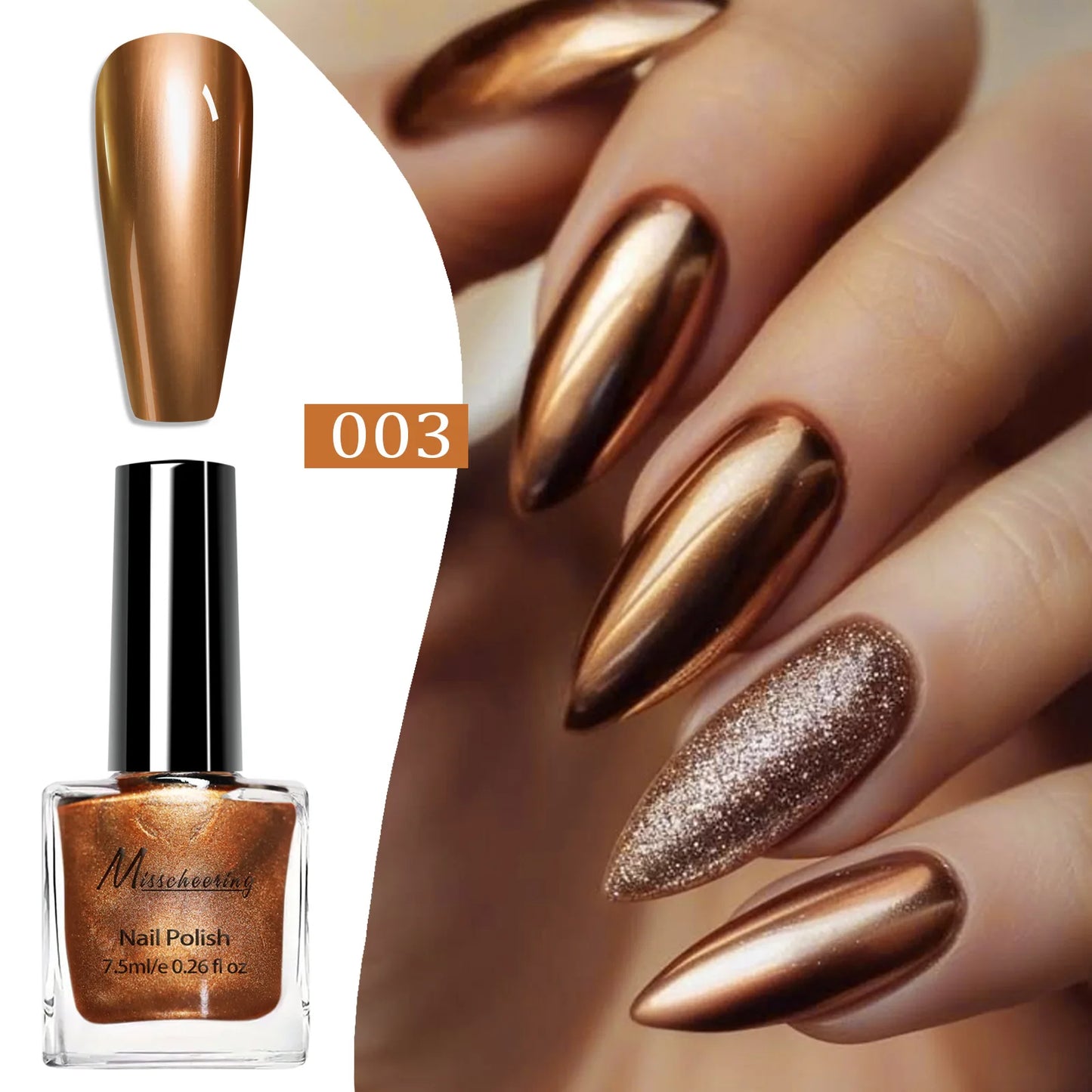 Chrome Mirror Nail Polish – 12 Metallic Shades, No UV Lamp