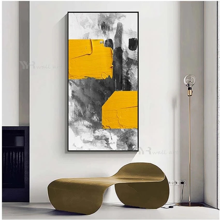 Nordic Wall Art Decorative Painting, Large Canvas, Orange Art Texture, Abstract Handmade Oil Painting, Living Room,Custom Poster Peaceful Pleasures Health and Wellness