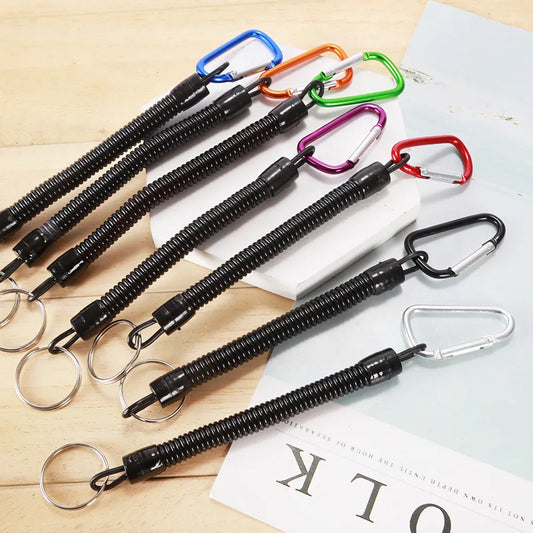 10Pcs Mountain Climbing Buckle Anti-loss Spring Rope Lure Fishing Gear Fishing Accessories Fishing Rod Anti-loss Rope Peaceful Pleasures Health and Wellness