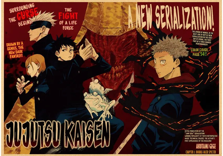 Jujutsu Kaisen Gojo Satoru Vintage Anime Canvas Wall Art Poster