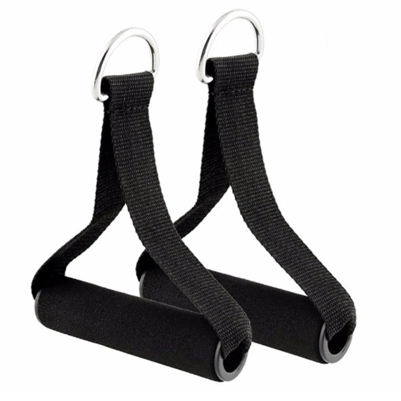 Gym Resistance Bands Handles Anti-slip Grip Strong Nylon Webbing Fitness Heavy Duty Cable Machine Workout Equipment Peaceful Pleasures Health and Wellness black