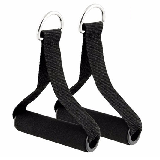 Gym Resistance Bands Handles Anti-slip Grip Strong Nylon Webbing Fitness Heavy Duty Cable Machine Workout Equipment Peaceful Pleasures Health and Wellness black